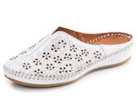 ELENA EDEN, sommerliche Damen-Clogs, Weite G, aus Leder WEISS