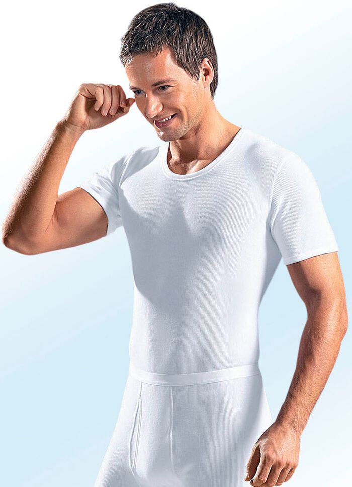 Schiesser Schlupfjacke aus Doppelripp, weiss 