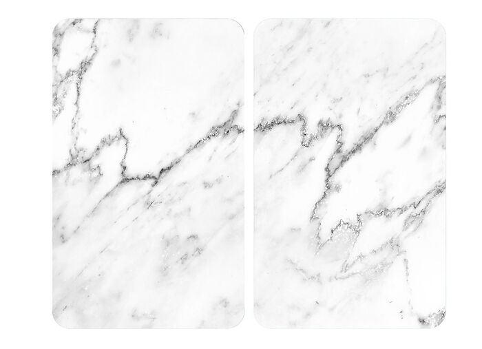 Herdabdeckplatten in Mamor-Optik, 2er-Set 