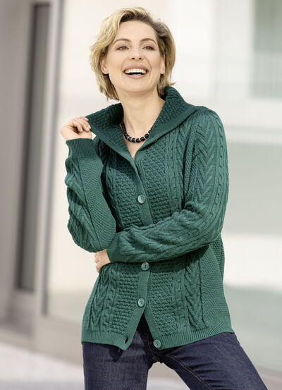 Strickjacke in Strukturmix 