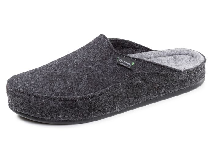 Komfortable, Herren-Hausschuhe, aus Wollfilz ANTHRAZIT