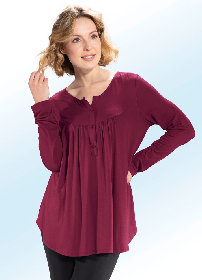 Shirt-Tunika mit rundem Halsausschnitt 