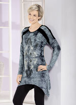 Longshirt in aktueller Batik-Optik in 2 Farben GRAU BATIK