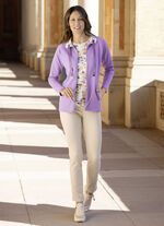 Shirtjacke mit Kontrastverarbeitung am Kragen in 2 Farben LILA