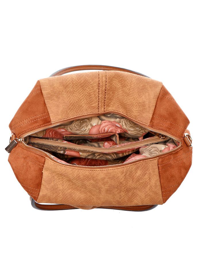 Collezione Alessandro Tasche aus teilweise reptilgepr&auml;gtem Veloursmaterial 