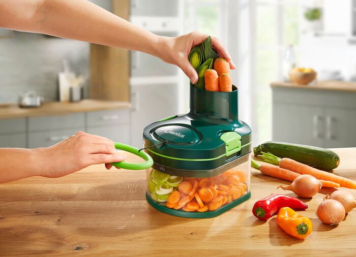 Genius Nicer Dicer Pegasus zum Reiben und Schneiden ganz ohne Strom 