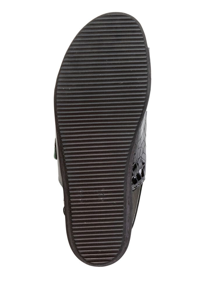 ELENA EDEN Sandale aus Nappaleder und krokogepr&auml;gtem Lackleder 