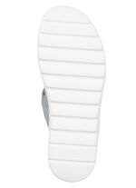 Waldläufer, bequeme Damen-Pantoletten, Weite H, mit herausnehmbarem Fussbett BLEU