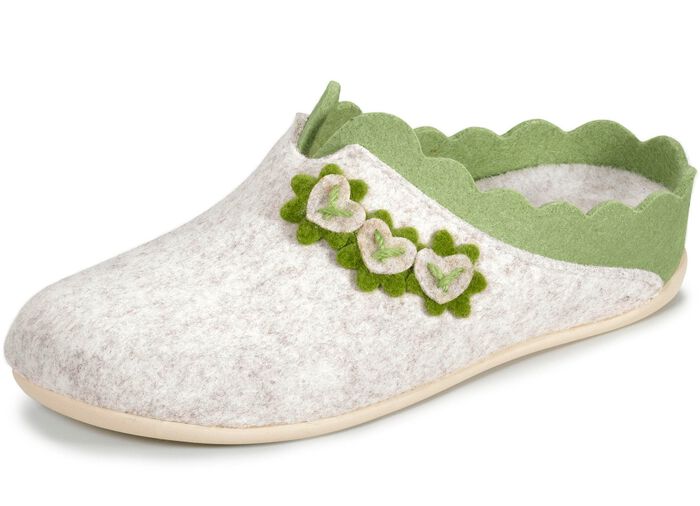 Laurina Filz-Pantoffel mit pfifiger Applikation 