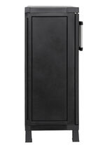 Geräteschrank Garage mit Holzlamellen-Effekt SCHWARZ