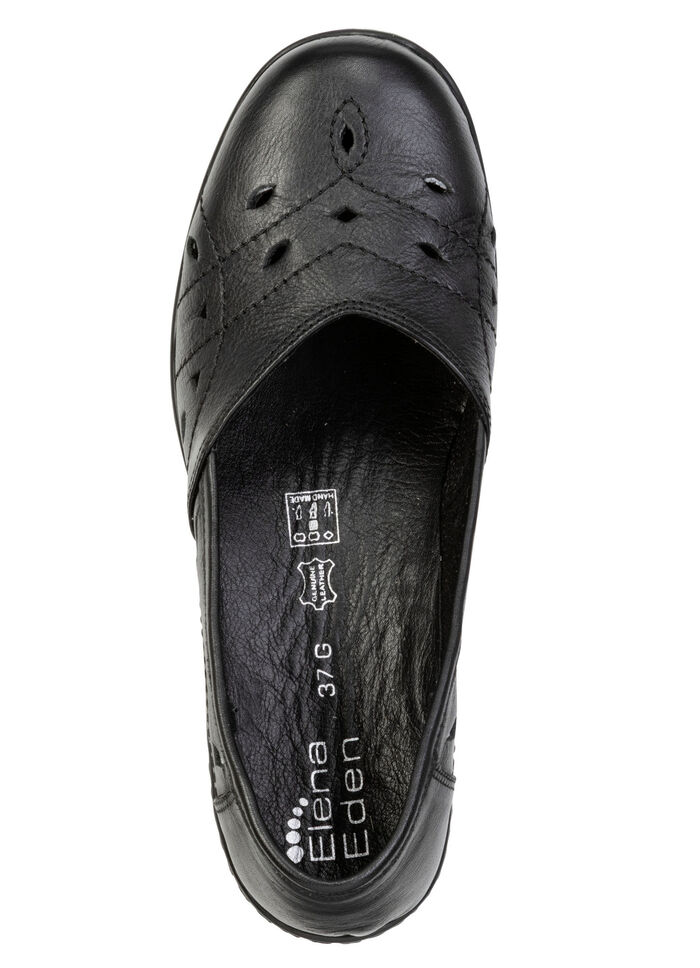 ELENA EDEN, bequeme Damen-Slipper, Weite H, mit herausnehmbarem Fussbett SCHWARZ