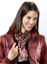 Schal mit Blüten- und Reptildessin