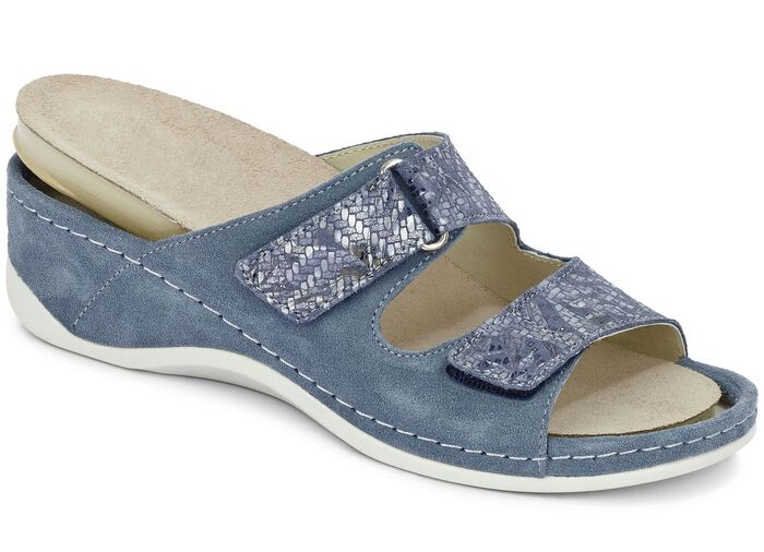 Mubb, bequeme Damen-Pantoletten, Weite H, mit herausnehmbarem Fussbett 