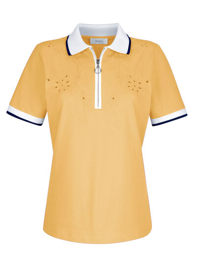 Poloshirt mit Cut-Outs in 2 Farben 