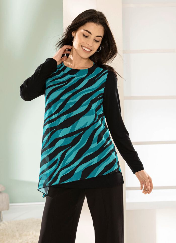 Shirt mit asymetrischem Saumabschluss 