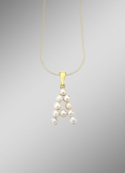 Personalisierte Eleganz: Buchstaben-Anhänger mit Süsswasser-Zuchtperlen 