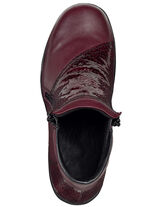 ELENA EDEN Bootie aus teilweise reptilgeprägtem Nappaleder BURGUND