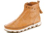 Gemini Mokassin-Stiefelette aus Rind-Nappaleder mit Knitter-Struktur GELB