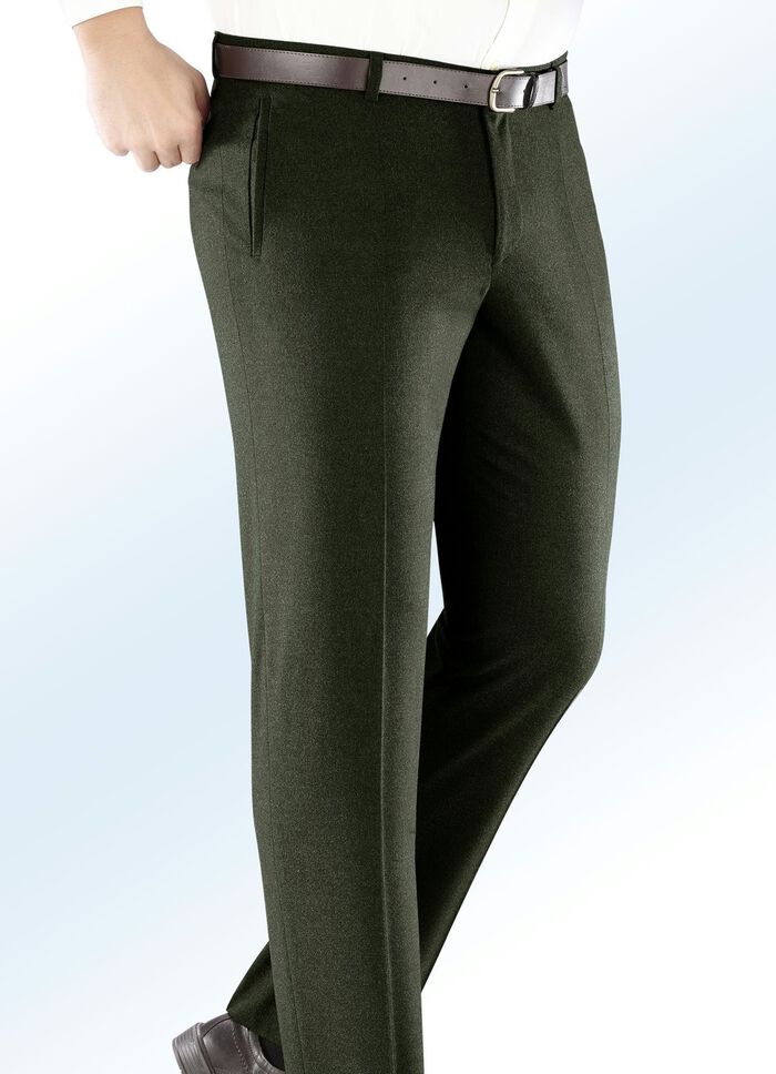 &laquo;Klaus Modelle&raquo;-Unterbauchhose aus Flanell in 2 Farben OLIV