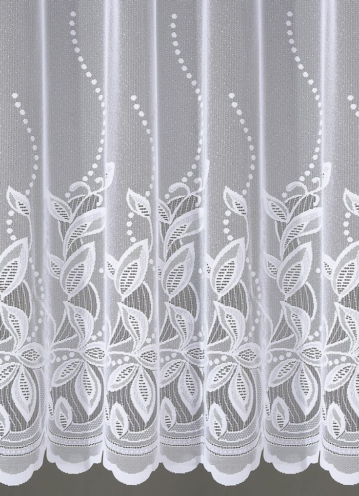 Blumenfenster-Vorhang mit gebogtem Abschluss 