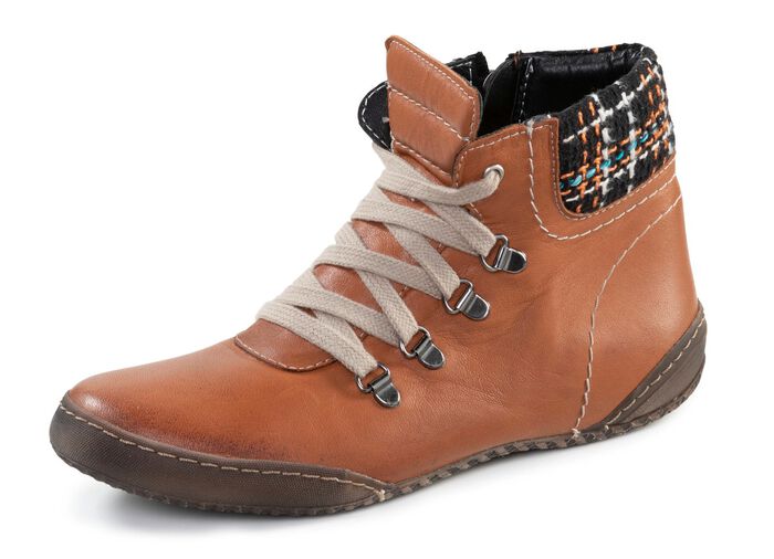 ELENA EDEN Schn&uuml;r-Bootie mit gepolstertem Textil-Schaftrand 