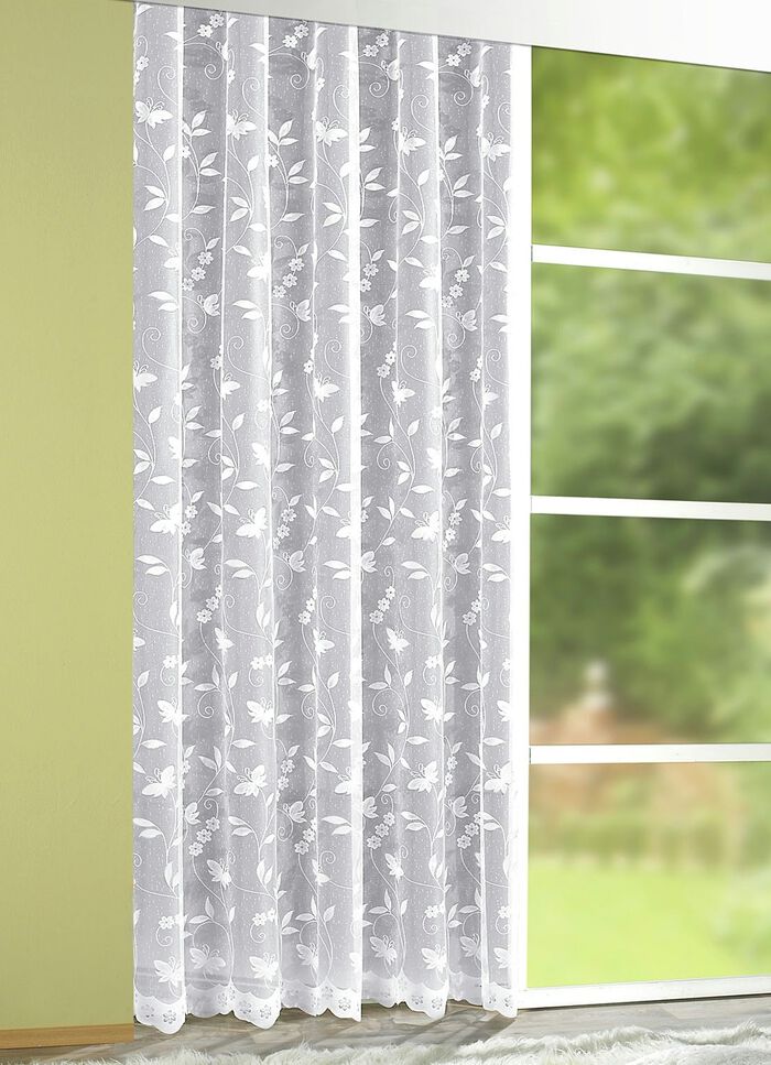 Store mit Blumengirlande WEISS