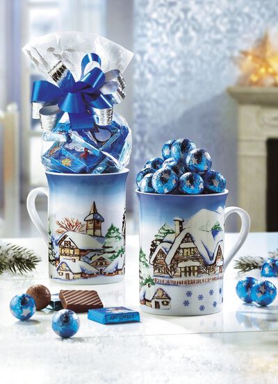 Tassen Winterlandschaft, 2er-Set, mit süsser Füllung 