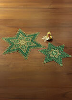 Wunderhübsch bestickte Tischdekoration GRÜN