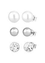Elegantes Ohrstecker-Set aus Silber, 3 Paar 