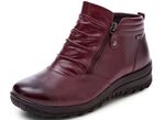 ELENA EDEN, gef&uuml;tterte Damen-Boots, Winterschuhe, Weite H, mit Reissverschluss BORDEAUX
