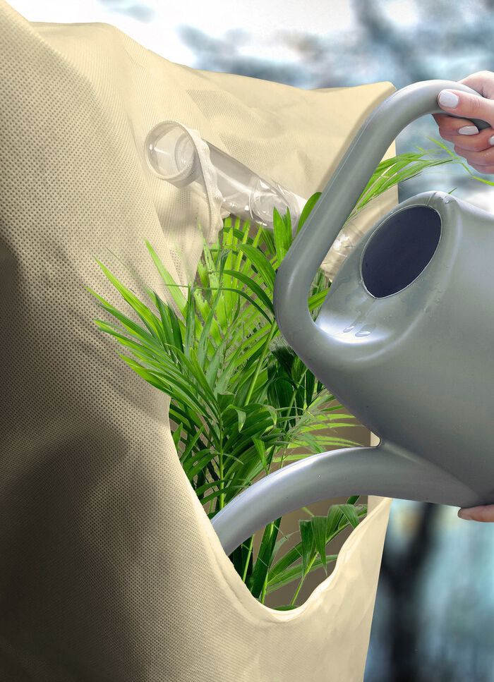 Robuster Pflanzensack mit Sichtfenster BEIGE