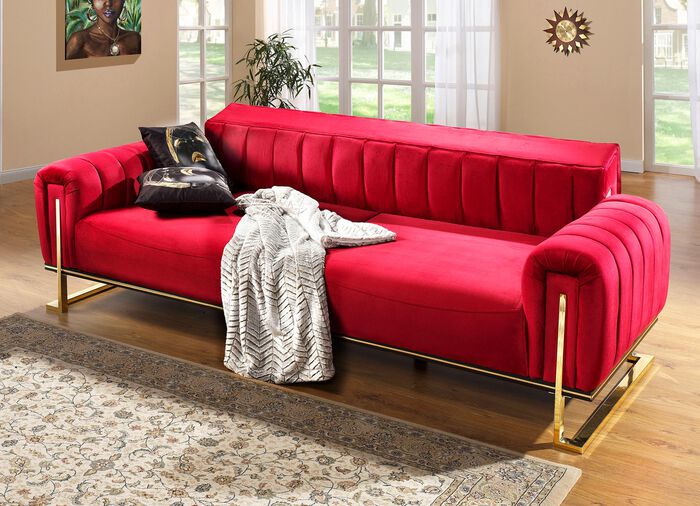 Frei im Raum aufstellbare Polsterm&ouml;bel mit stabilem Metallgestell BORDEAUX