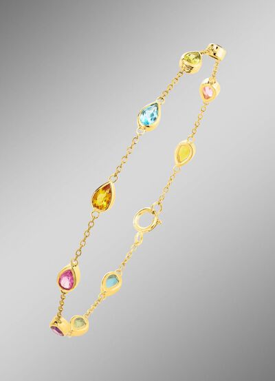 Armband mit funkelnden, echten Edelsteinen 