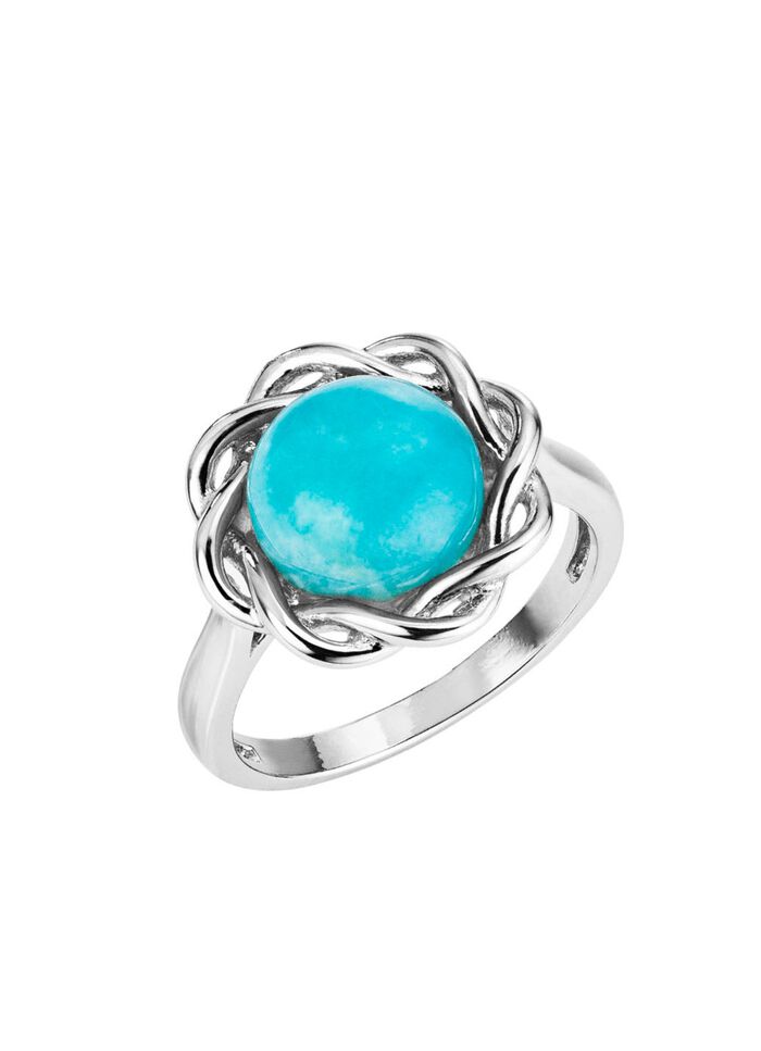 Eleganter Damenring mit echt Amazonit 