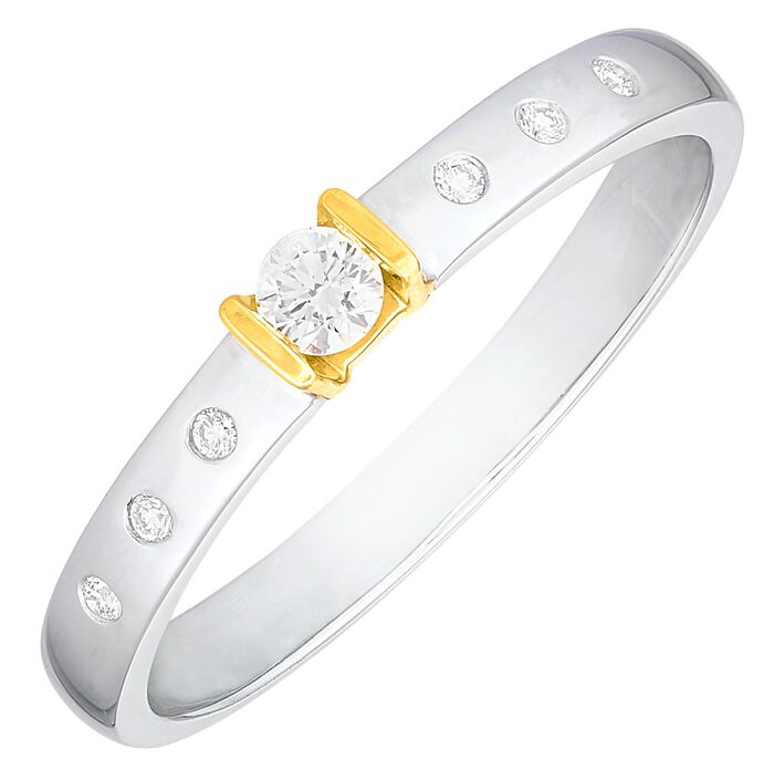 Wundersch&ouml;ner Damenring aus Platin mit Brillanten 