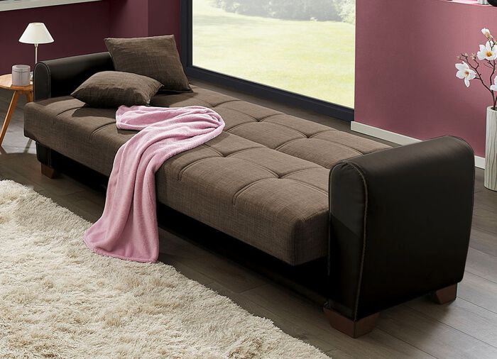 Polsterm&ouml;bel mit Bettfunktion und Bettkasten 