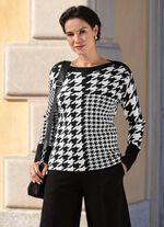 Pullover mit Hahentrittmuster 