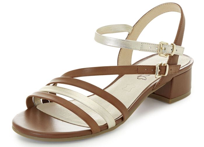 Caprice Sandalette aus teilweise metallisiertem Nappaleder 