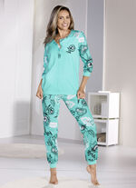 Schlafanzug mit B&uuml;ndchenabschl&uuml;ssen  