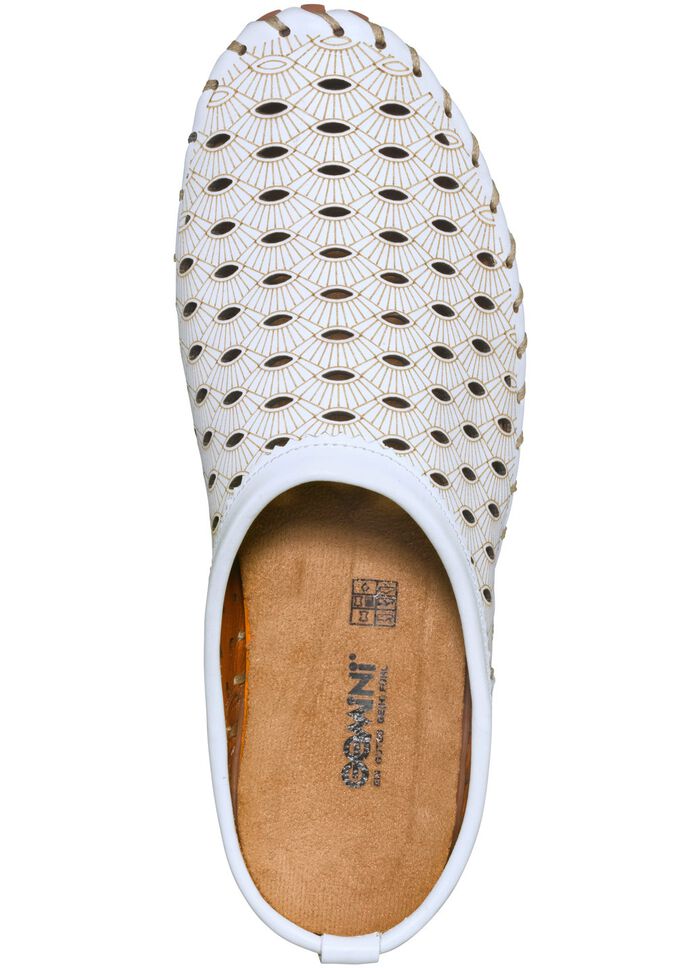 Gemini, sommerlicher Damen-Sabot, Weite G, mit herausnehmbarem Fussbett WEISS