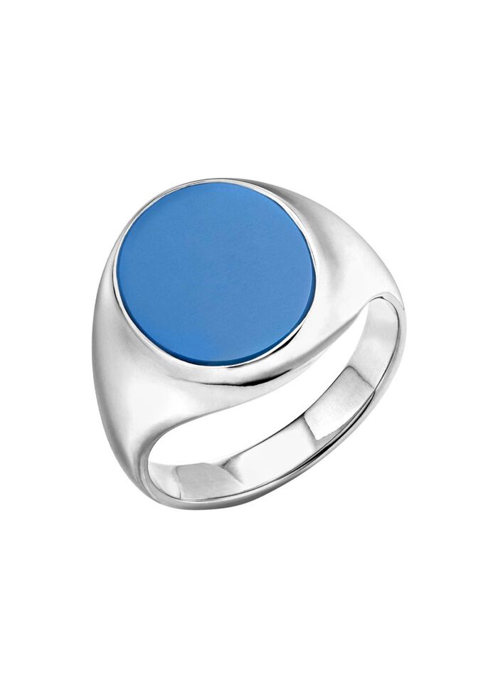 Herrenring aus Silber mit Lagenstein 