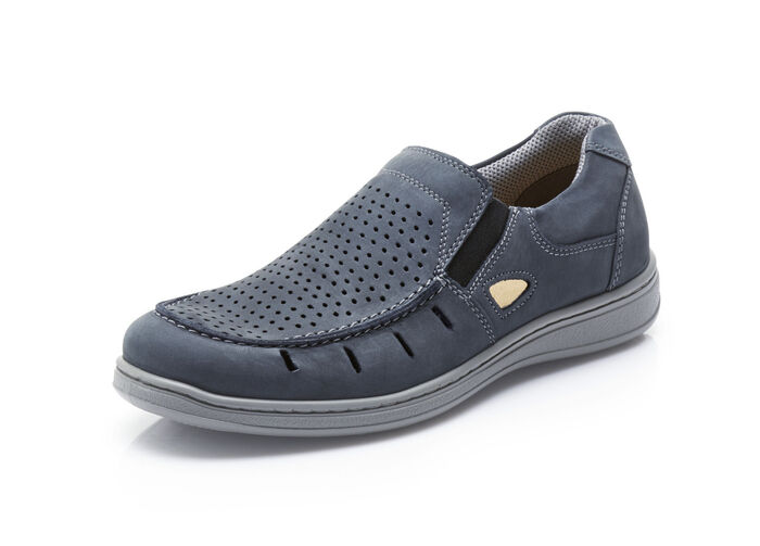 GINO GALANTE, sommerliche Herren-Slipper, mit herausnehmbarem Fussbett BLAU