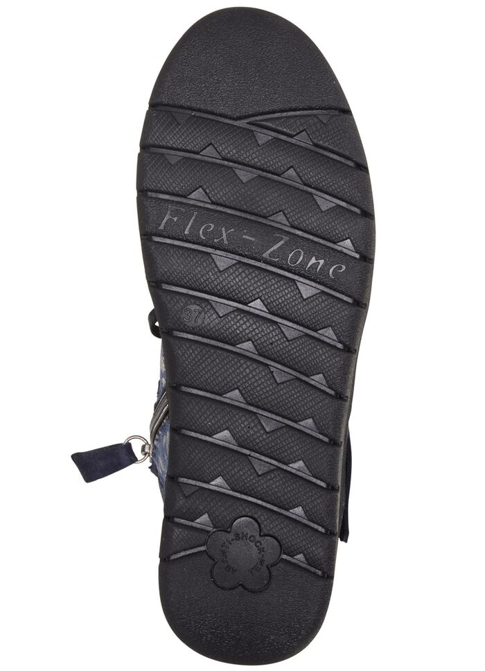 ELENA EDEN Schn&uuml;r-Bootie aus Veloursleder MARINE