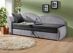 Schlafsofa mit Bettkasten und 1 Dekokissen ANTHRAZIT-GRAU