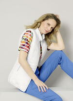 Steppweste mit Kontrastpaspelierung WEISS