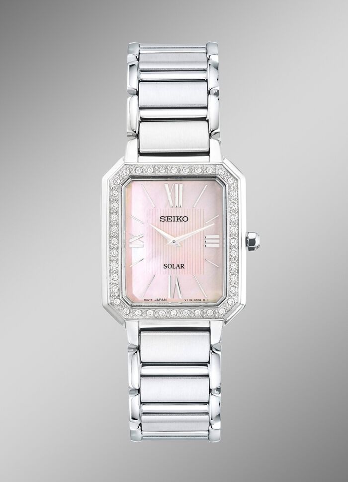 Solar-Damenuhr mit Swarovski-Kristalle 