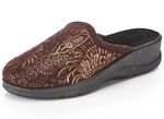 Pantoffel mit floralem Muster BRAUN