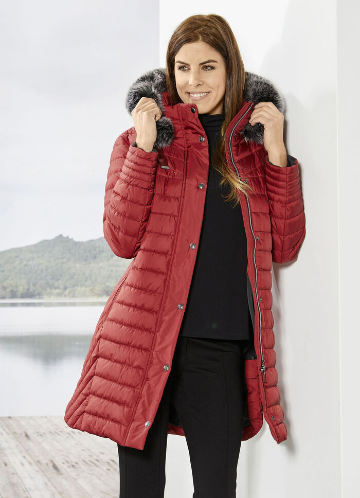 Kurzmantel in 2 Farben GRANATROT