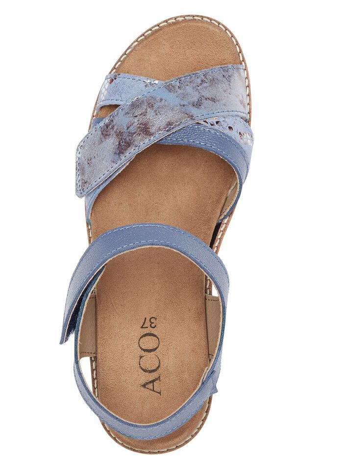 ELENA EDEN Sandale aus Nappaleder TAUBENBLAU