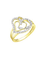 Herz-Damenring mit 68 Diamanten 